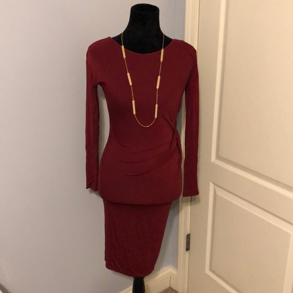 New! Burgundy Long Sleeve dress - Small